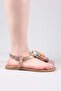 Elmi̇n Floral Buckle Toe Sandals Rose - 5