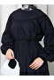 Drawstring Layered Ruffle Dress in Poplin Fabric - 3