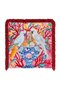 Parrot and Tile Vase Patterned Fringed Throw Pillow Cover - Pink Pillowcase with Red Tassels - 7