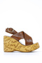 Mnrs 1009 Cross-Strapped Wedge Heeled Adjustable Sandals - 2