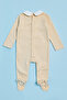 Embroidered Collared Footed Sleepsuit with Long Sleeves - 2