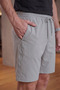 Men's Gray Ultra Light Parachute Fabric Bermuda Shorts with Pockets and Elastic Waist - 3