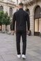 New Season Men's Piped Tracksuit Set, Black - 4