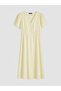 Original V-Neck Waist-Slit Dress - 5