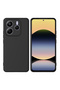 Silicone Case for Redmi Note 14 | Full Body Silky Soft Touch Shockproof Cover | Camera Protection | Microfiber Lining | Slim Protective Phone Case- Black