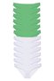 12 Pieces Eco Set Lycra Women's Slip Panties Green White