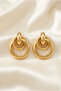 Gold Color Interlocking Hoop Steel Earrings
