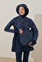 Geometric Pattern Beach Bag Navy Blue - 4