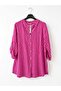 Women's Plus Size Striped Three Quarter Sleeve Italian Cotton Shirt - 3