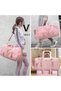 (Pink-fj14)Gym Bag, Sport Duffel Bag with Wet Pocket&Shoe Compartment,Sports Tote Gym Bag, Travel Totes Bag - 5