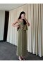 Khaki Strappy Blouse Skirt Set - 51165 - 7