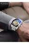 Mens Quartz Watch Alloy Strap Skeleton Transparent Dial Waterproof Luminous Analog Wristwatch Luxury Mechanical Style Design Gift for Men Silver - 2