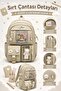 Galb Khaki Tr3 Korean Model 3-Piece Primary School Bag Set: Backpack + Lunch Box + Pen Holder School - 4