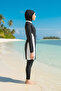 Girl Waitress Boy Hijab Swimsuit Black-White G2504 - 3