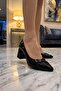 Milan Women's Cross-Strapped Mini Buckle Pointed Toe Geometric Thick Square Heeled Office Stiletto - 6