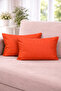Double-Sided Duck Linen, Orange Waist Cushion Cover, 2 Pieces - 2