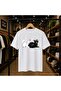 Biting Cats Printed 100% Cotton Oversize Loose Regular Fit Crew Neck T-Shirt