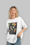 For the Sake of Cat Love 120 Front Cat Printed White Oversize T-Shirt 100% Cotton Unisex Cat Lover Premium Design - 4