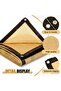 Rectangle Sun Shade Sail, 90% UV Block HDPE Canopy, Breathable Waterproof Awning for Patio, Garden, Pool, Beige - 8