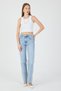 Women's Light Blue High Waist Straight Fit Jean Pants - Modern Cut & Comfortable Fit - 2