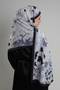 Anthracite Zera Shawl Collection Italian Stitched Miracle Fabric Floral Patterned 202132_25 - 3