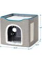 Cat Beds for Indoor Cats - Large Cat Cave with Fluffy Ball Hanging and Scratch Pad, Foldable Cat Hideaway - 7