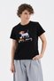 Women's 100% cotton t-shirt with applique dog embroidery detail design