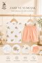 Baby Girl Set - Floral Patterned Ruffle Sleeve Shorts Summer Set - 2