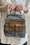 Hand-Held Cross-Shoulder and Backpack Bag with Front Flap Pocket - 2