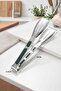 23 cm Silver Kitchen Tongs - 304 Steel Steak Barbecue and Grilling Tongs - 3