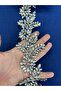 Decorative Ribbon with Crystal Stones and Flower and Leaf Pattern - 50 cm - 2