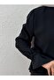 Aybirce Sleeve Tunnel Collar Ruffle Short Shirt-As5975 Black - 3