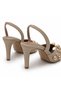 Gold Stone Detailed Thin Heeled Women's Shoes – Stylish Open-Toe Evening Dress and Event Shoes - 4