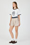 Printed and Processed Navy Blue Striped Regular Fit Shorts T-Shirt Set # 98218 - 2