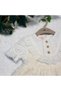 Girl's Lace Detailed Embroidered Dress and Headband - 100% Cotton - Ecru - 3