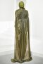 Khaki Cape Evening Dress with Drawstring Front and Stones - 5
