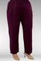 57044 Plus Size Button-Down Muslin Pants Suit with Elastic Sleeves - Burgundy - 5