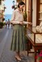 Women's Maxi Long Skirt Elastic Waist Plaid Pattern Seersucker Woven Cotton Blend Relaxed Fit Casual Modern - 2