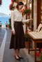 Women's Plus Size Maxi Skirt, Tie-Waist, Pleated Cut, Elastic Waist, Pocket, Comfortable, Casual, Modern - 2