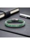 Green Aventurine Natural Stone Wicker Mesh Chain Men's Steel Bracelet - 21 cm - 4