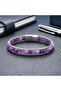 Men's Steel Bracelet with Amethyst Natural Stone and Wicker Mesh Chain - 20 cm - 4