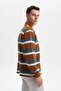 Ar-Ma Men's Polo Collar Sweatshirt, Unprinted, Striped, Buttoned, Without Pockets, Large Size, Ringel Ottoman K30554801 - 4