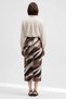 Women's Midi Satin Skirt Gradient Patterned Slit Sarong Cut Lined Polyester Comfortable Daily Casual - 5