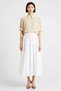 Women's Plus Size Midi Skirt with Tie Detail, Flounce Cut, 100% Polyester Woven, Casual, Comfortable, Modern - 4