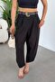 Belted Linen Pants with Button Detail 51370
