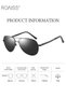 Men's Aviator Polarized Sunglasses UV400 Protection Sun Glasses Alloy Frame Fashion Anti-Glare for Driving Fishing Traveling Black - 3