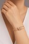 Gold Color Butterfly Figured Baguette Stone Women's Cuff Bracelet