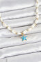 Natural Sea Shell Stringed Blue Star Model Necklace -
