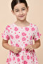 Printed Tiered Dress with Crew Neck and Short Sleeves - 2