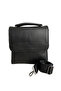 Genuine Leather Black Men's Messenger Bag and Handbag - 2